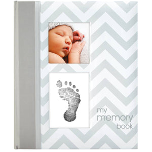 Pearhead Chevron Baby Book and Clean-Touch Ink Pad Kit