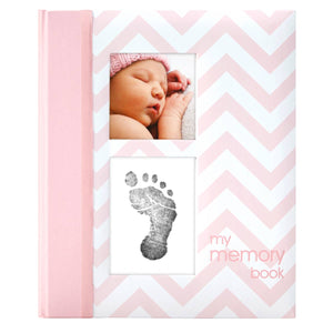 Pearhead Chevron Baby Book and Clean-Touch Ink Pad Kit