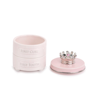 Pink First Tooth and Curl Keepsake Box